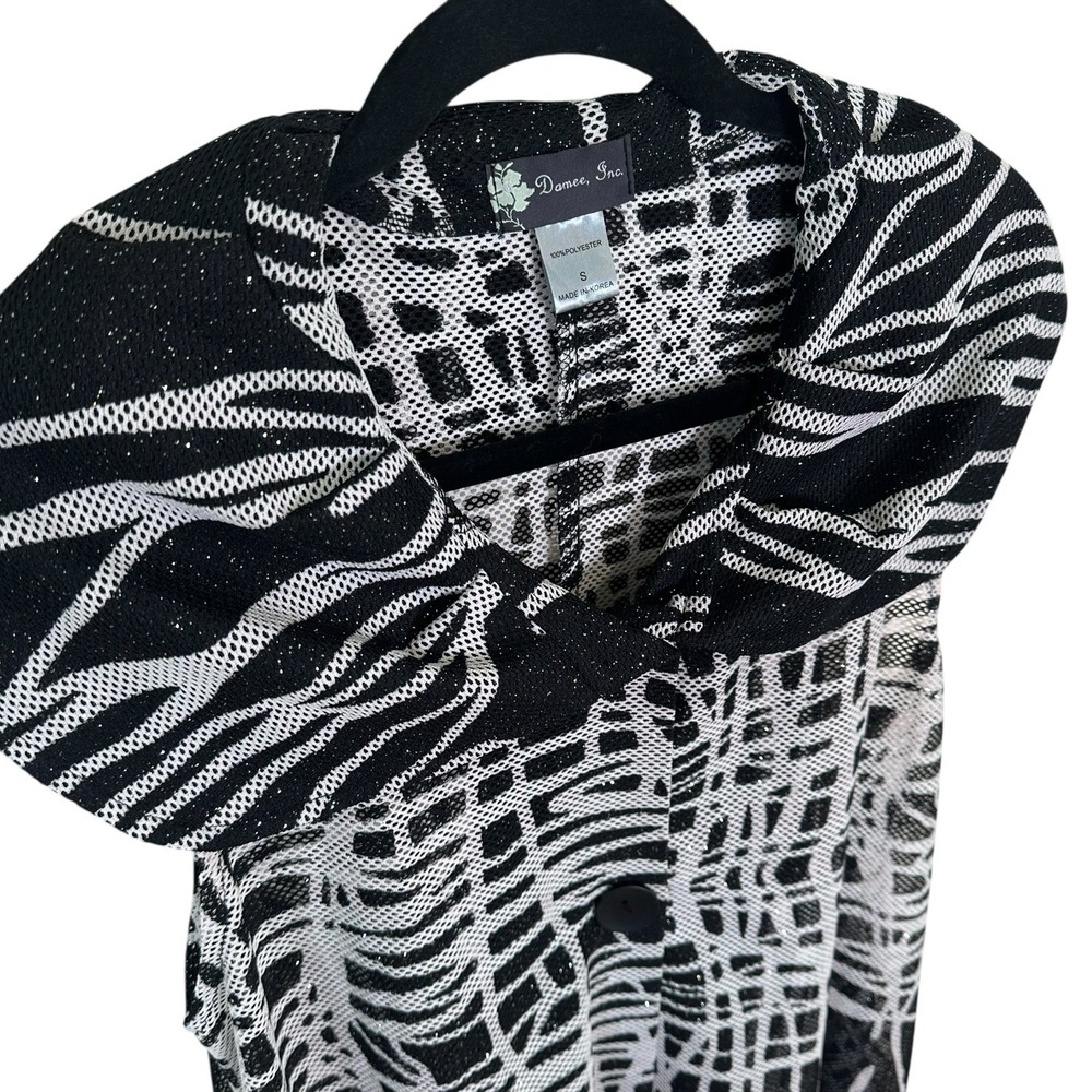 Damee Inc S Vest Jacket Knee Button Mesh Wired Adjustable Collar Black White